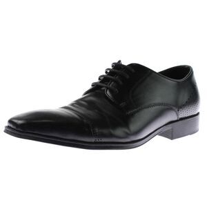 Unlisted Kenneth Cole Mens Lesson Plan Black Faux Leather Oxfords Shoes Used